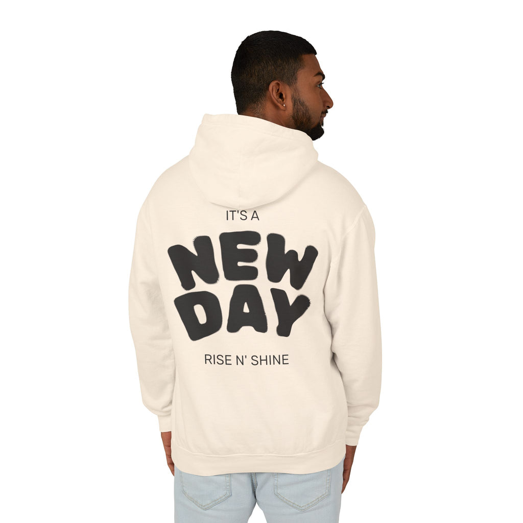 Lightweight Hooded Sweatshirt - Rise and Shine and Smile More Quote