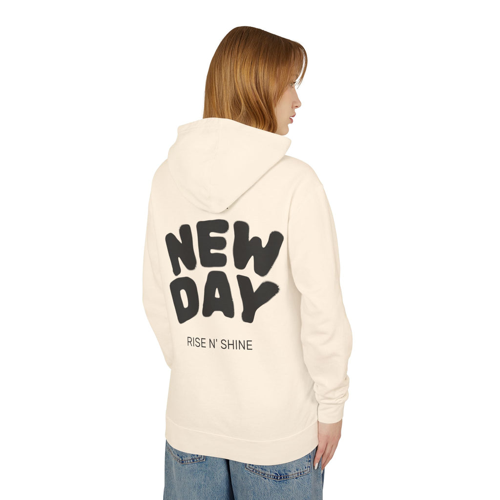 Lightweight Hooded Sweatshirt - Rise and Shine and Smile More Quote