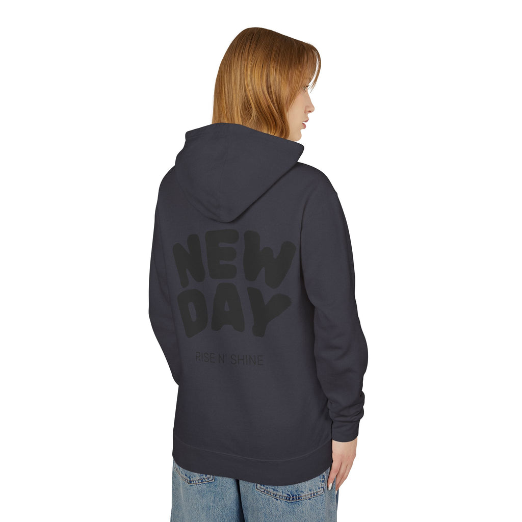 Lightweight Hooded Sweatshirt - Rise and Shine and Smile More Quote