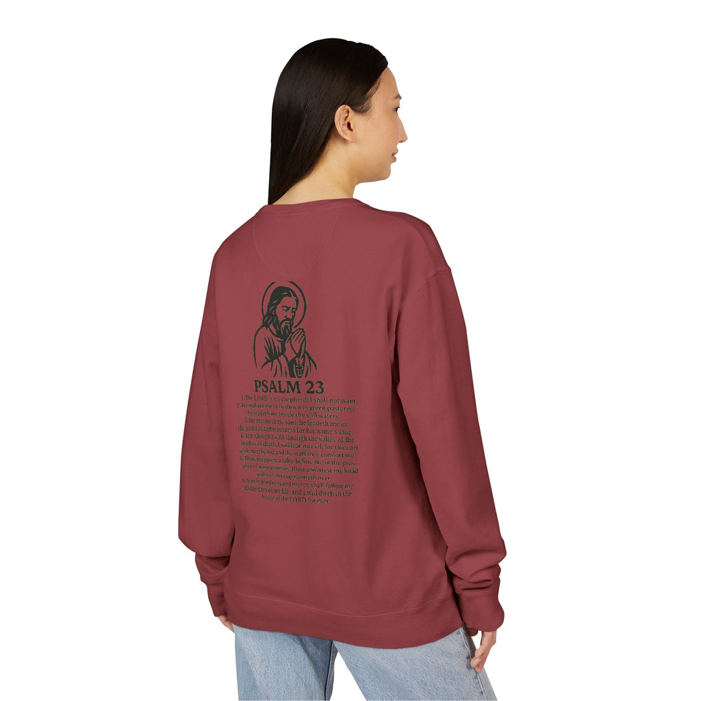 Praying to God Sweatshirt with Psalms 23 Design