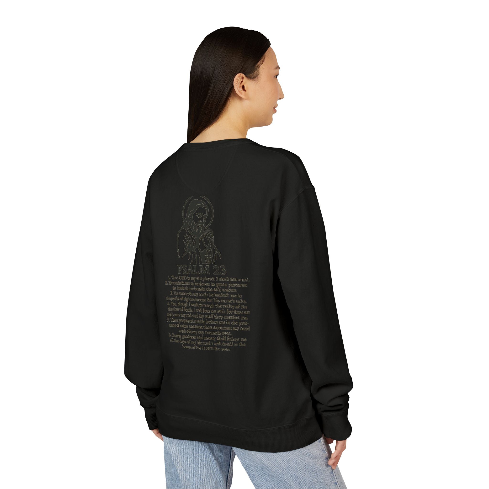 Praying to God Sweatshirt with Psalms 23 Design
