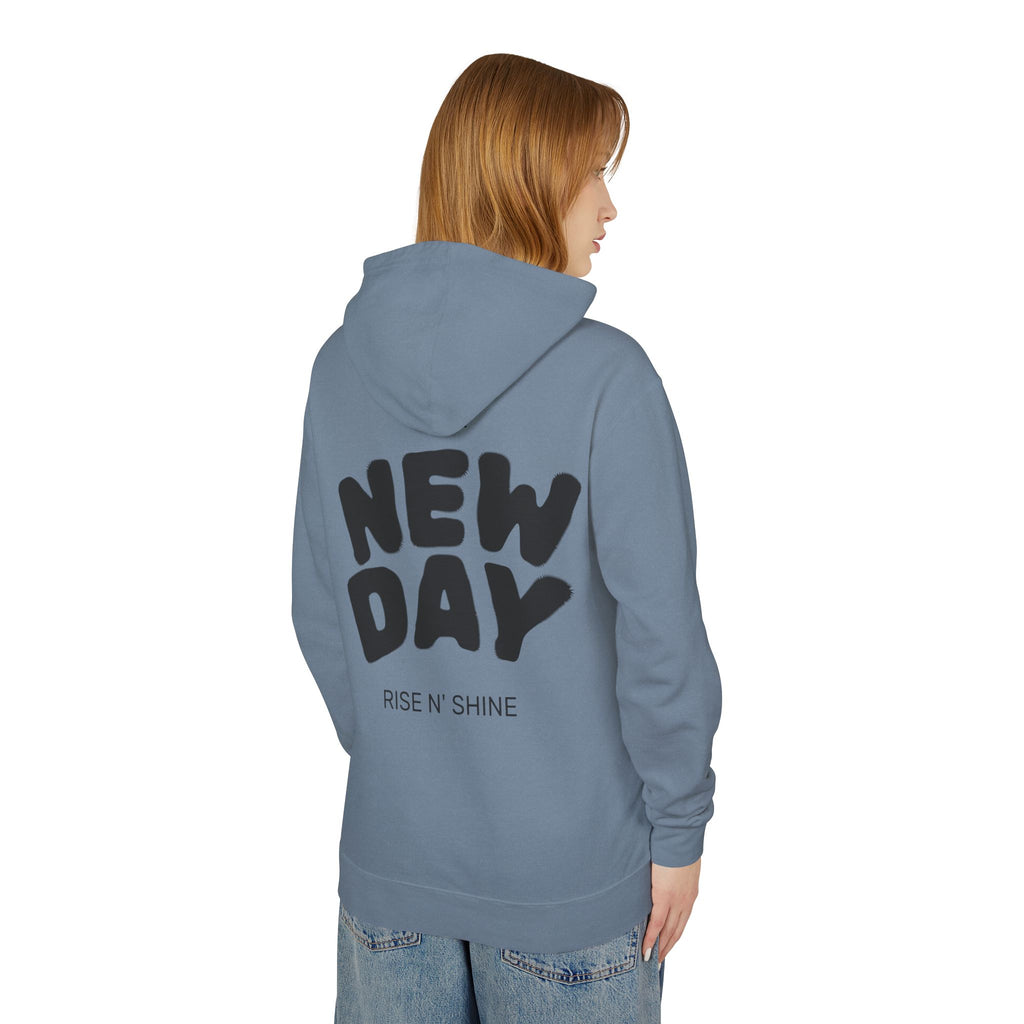 Lightweight Hooded Sweatshirt - Rise and Shine and Smile More Quote