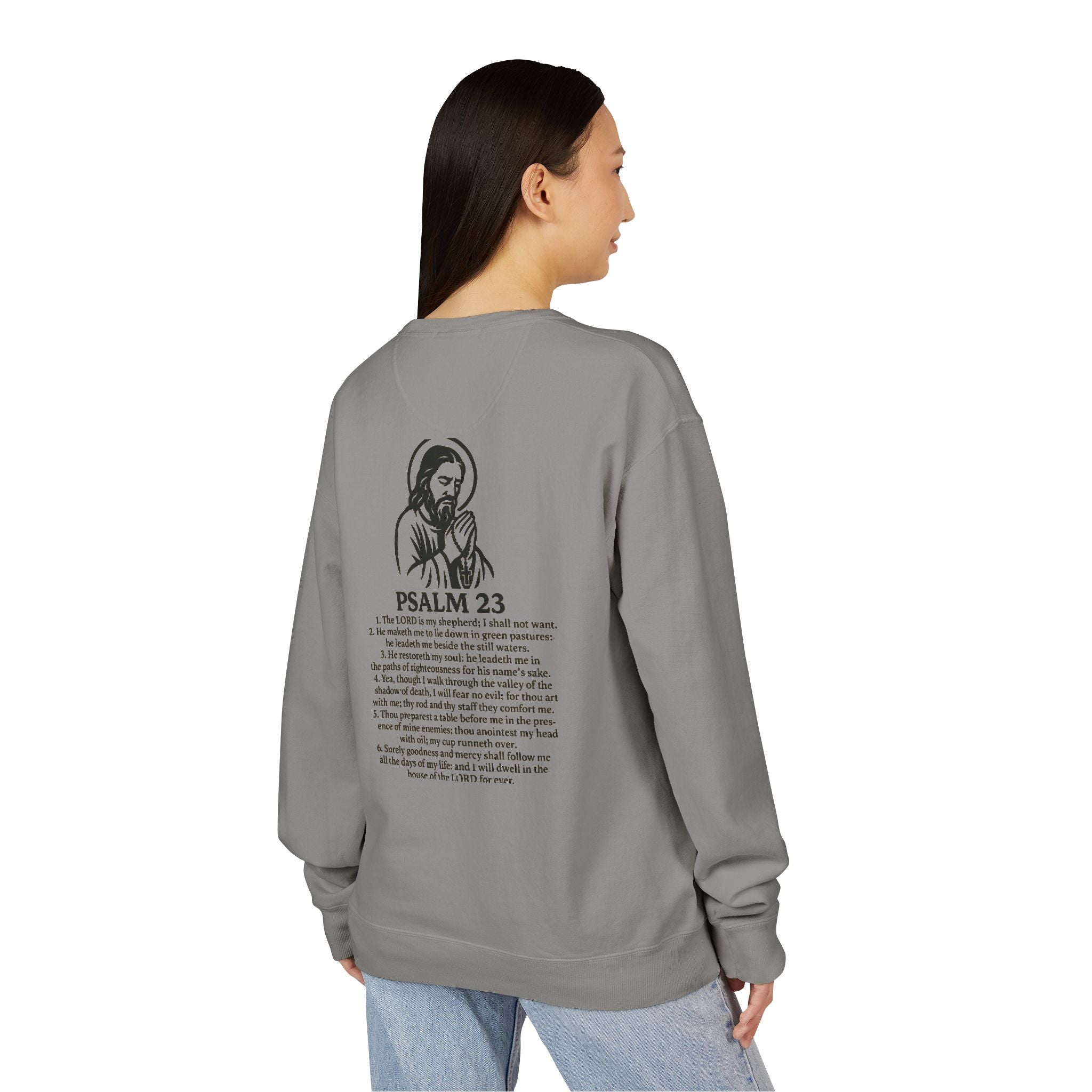 Praying to God Sweatshirt with Psalms 23 Design