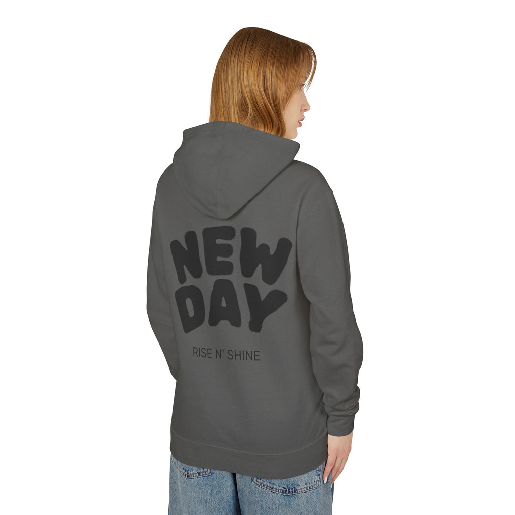 Lightweight Hooded Sweatshirt - Rise and Shine and Smile More Quote