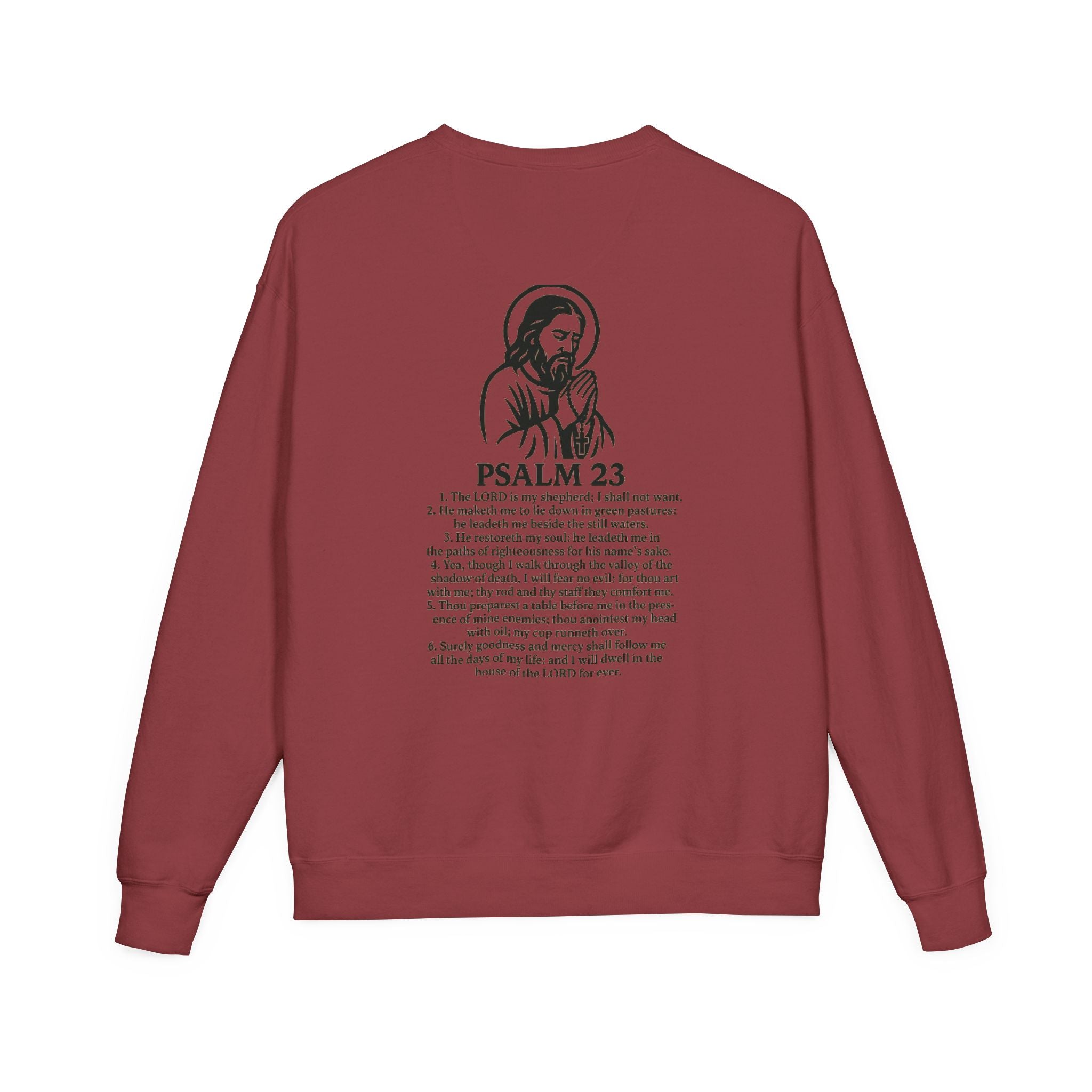 Praying to God Sweatshirt with Psalms 23 Design