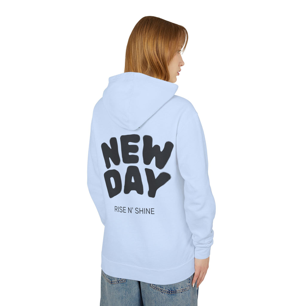 Lightweight Hooded Sweatshirt - Rise and Shine and Smile More Quote
