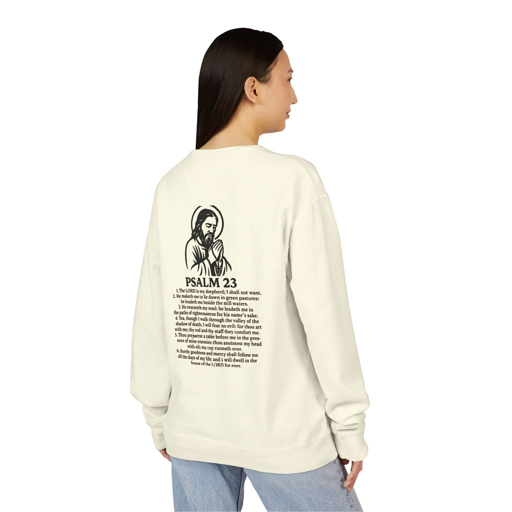 Praying to God Sweatshirt with Psalms 23 Design