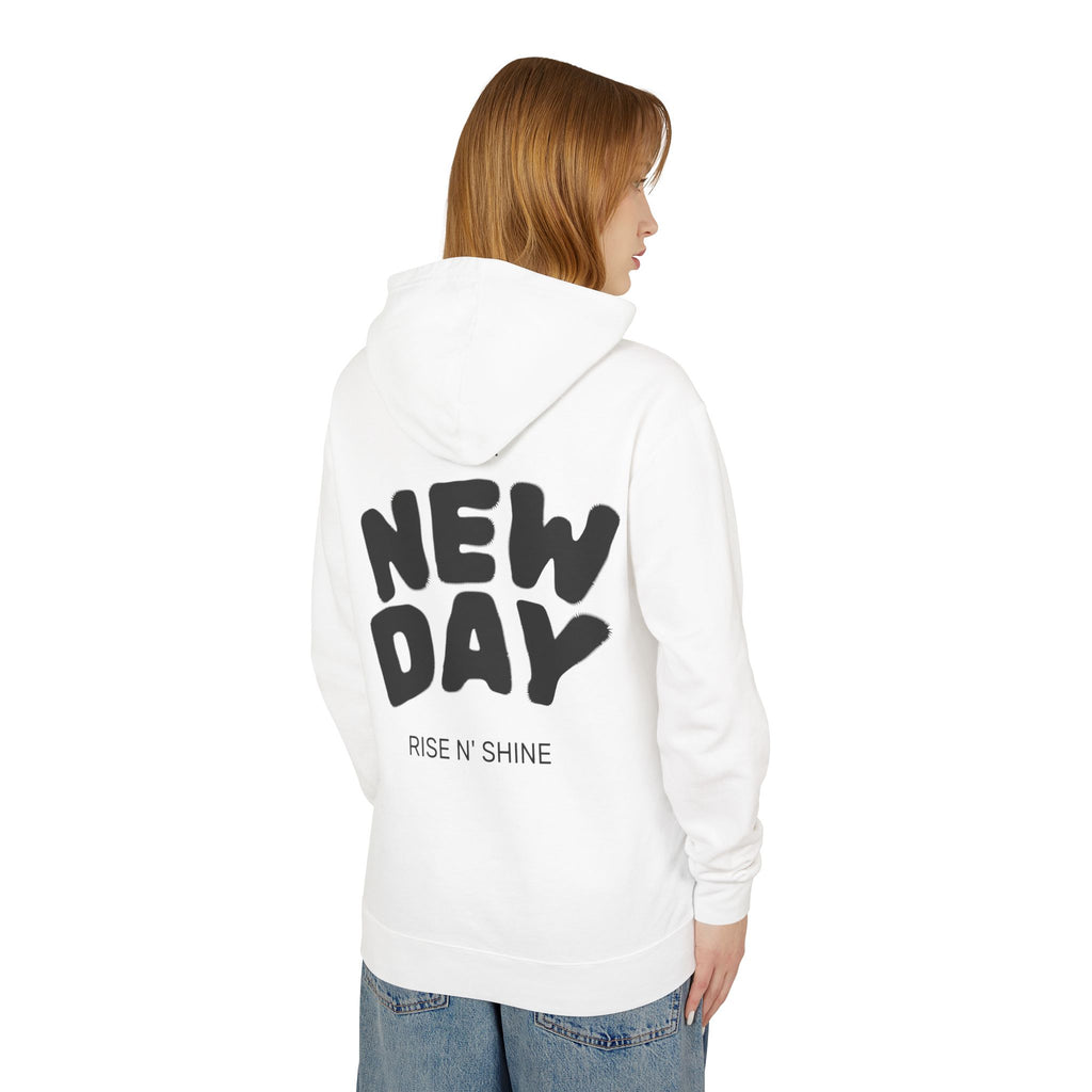Lightweight Hooded Sweatshirt - Rise and Shine and Smile More Quote