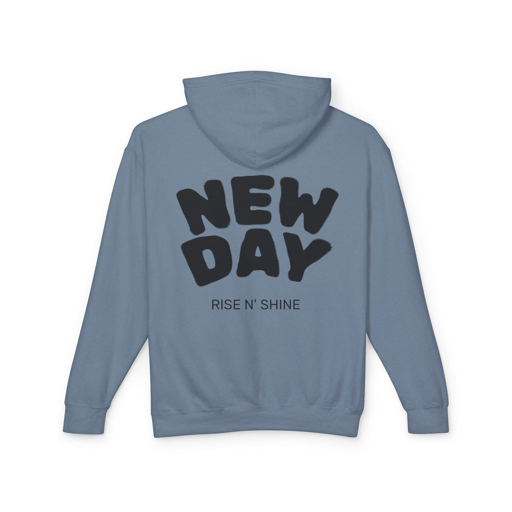 Lightweight Hooded Sweatshirt - Rise and Shine and Smile More Quote